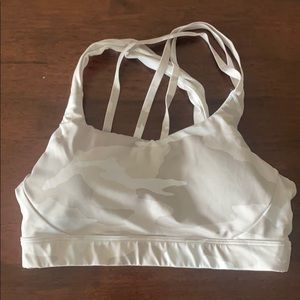 Used Athleta White Camo Strappy Sports Bra